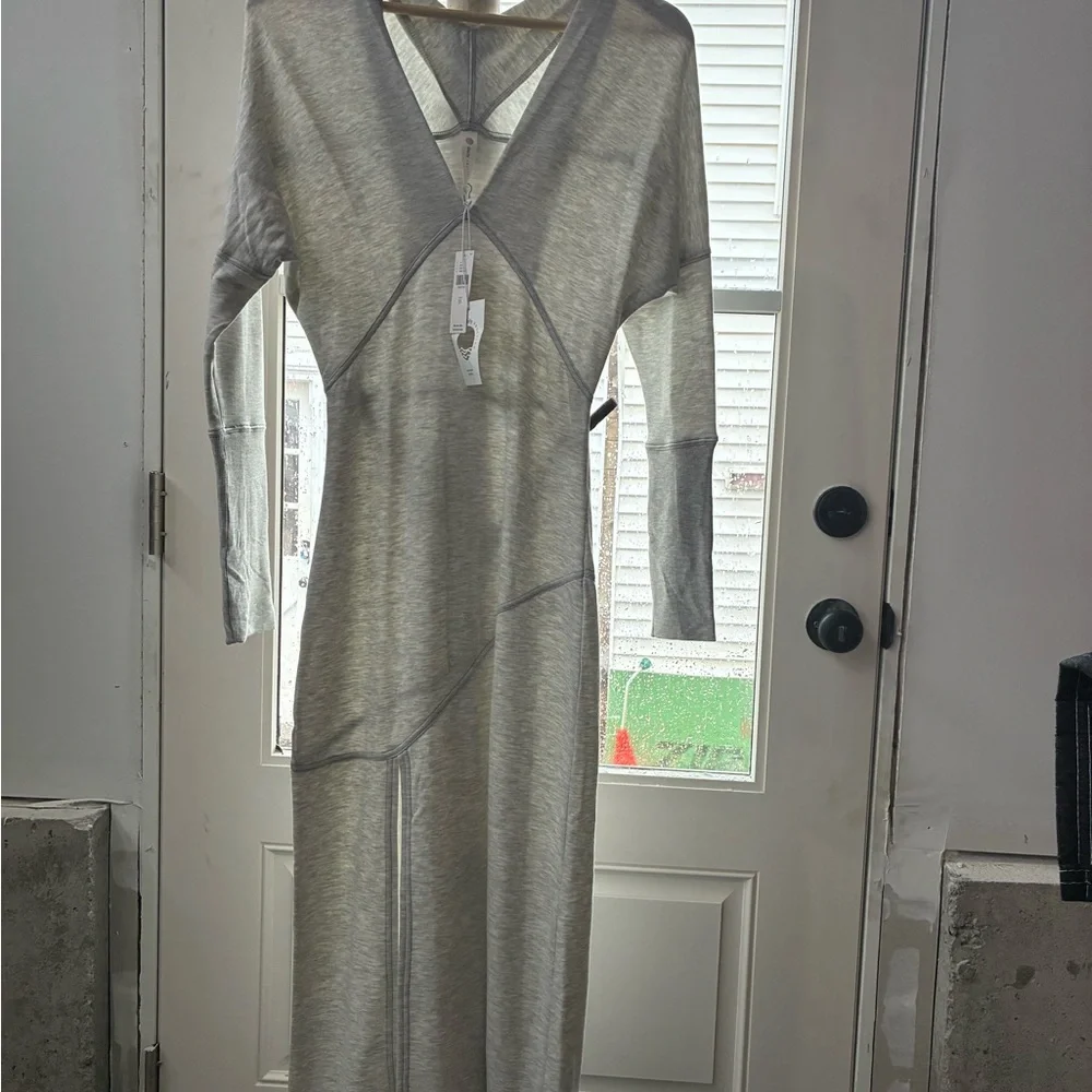Anthropologie Light Gray Long Sleeve Dress - Picture 1 of 5